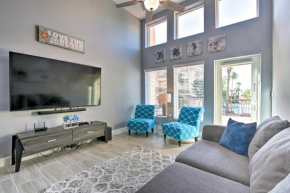 Modern Galveston Condo Pool View and Walk to Beach!